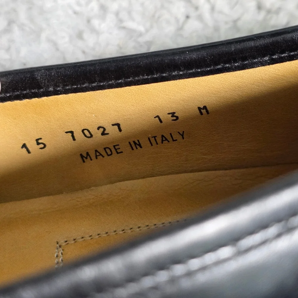 Johnston & Murphy‎ Tassel Loafers Black Exotic Ostrich Leather Italian Mens 13 M
